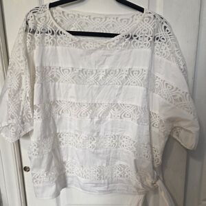 Source Unknown White Lace Blouse